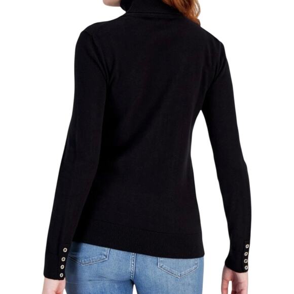 Tommy Hilfiger Women’s Crest Stella Logo Turtleneck Sweater Black Size M - Picture 2 of 2